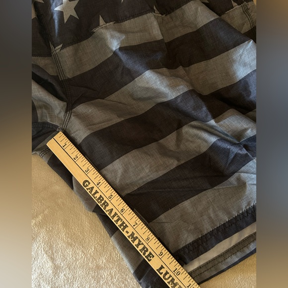 Kanu Surf Swim Shorts Black American Flag Design Lightweight Quick Dry 5X New - Picture 10 of 10